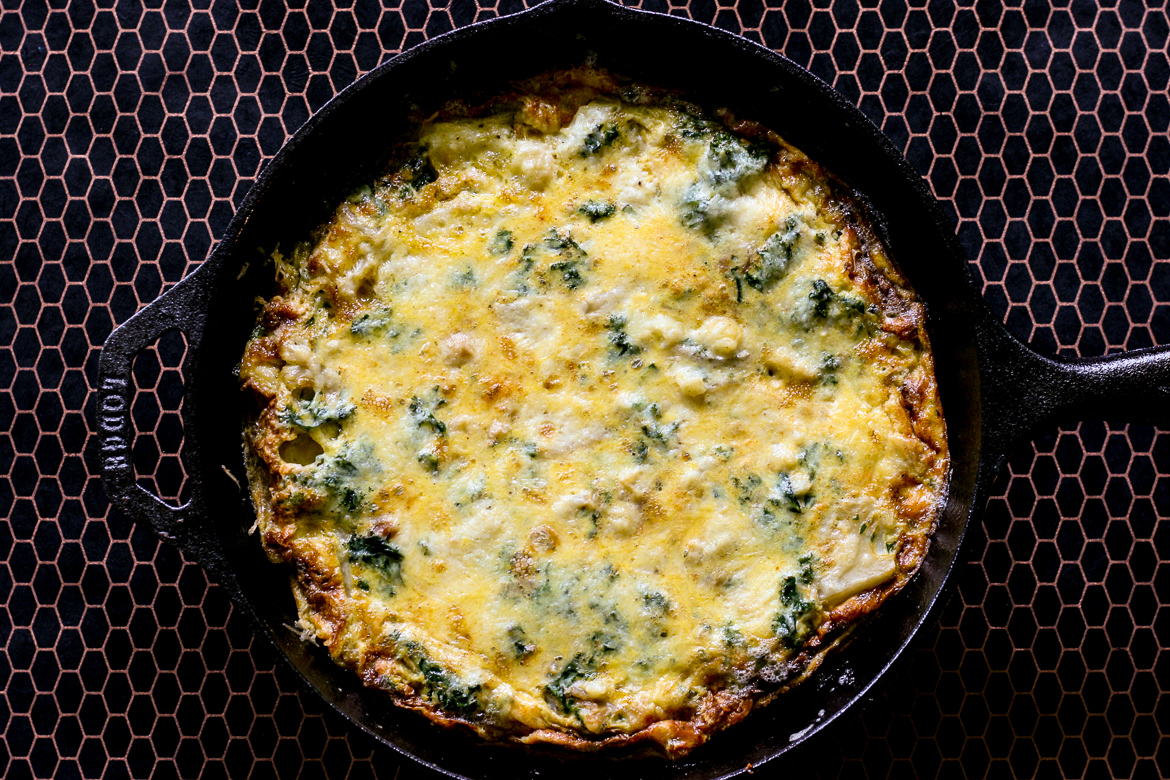 Kale and Cauliflower Frittata Recipe • anatomy of a pineapple