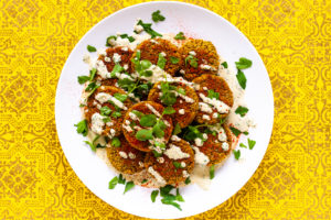 Baked Falafel with Tahini, Lemon and Parsely Sauce