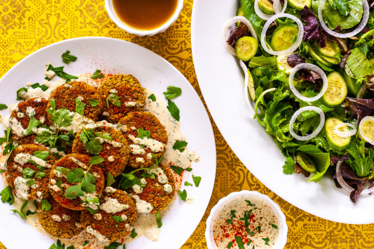 Baked Falafel with Tahini, Lemon and Parsley Sauce Recipe • anatomy of ...