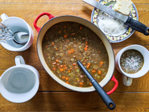 Lentil Vegetable Soup with Ham